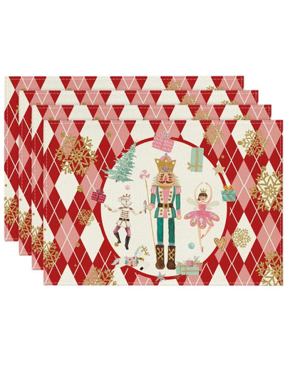 Red Christmas placemats set