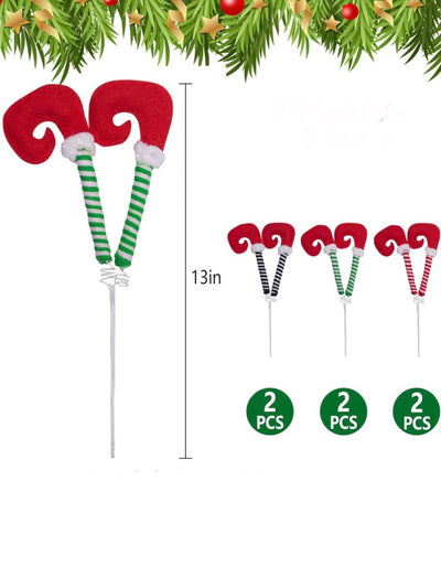 Set of 6 elf legs Christmas picks