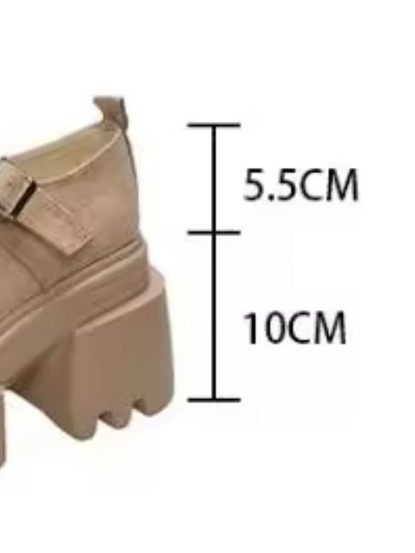 Brown roman buckled platform sandals