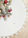 White pompon Christmas tree skirt