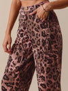 Pink leopard barrel jeans