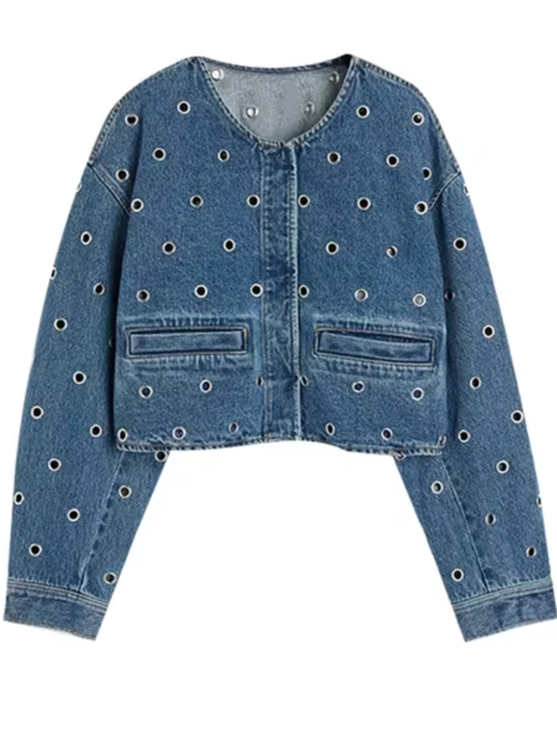 Blue jeans cutout detailing jacket