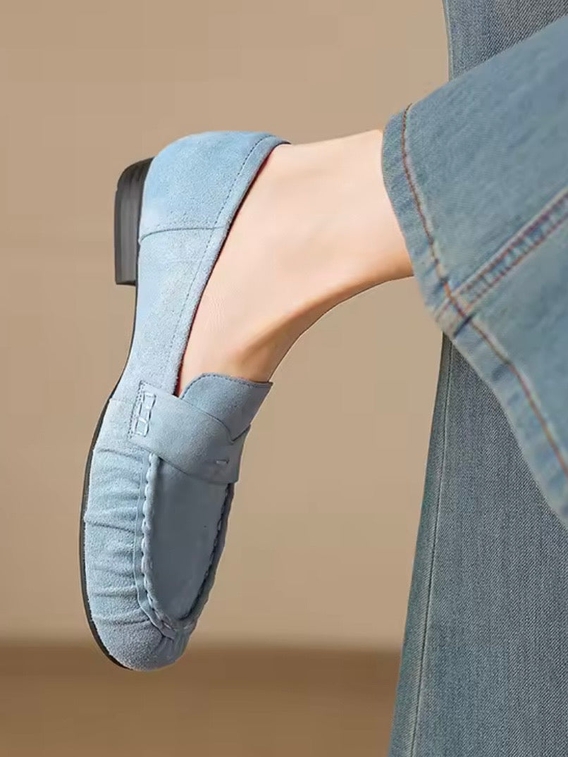 Suede slip on loafers moccasins shoes