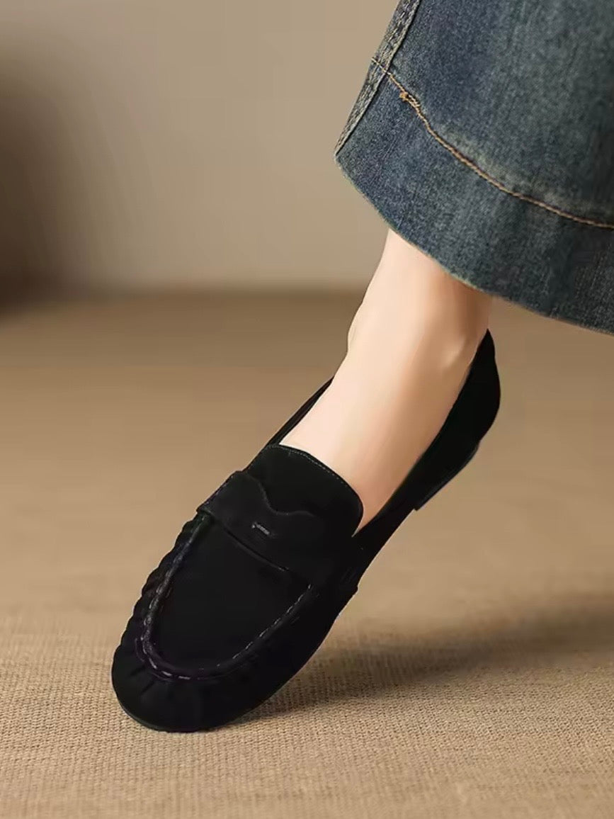 Suede slip on loafers moccasins shoes