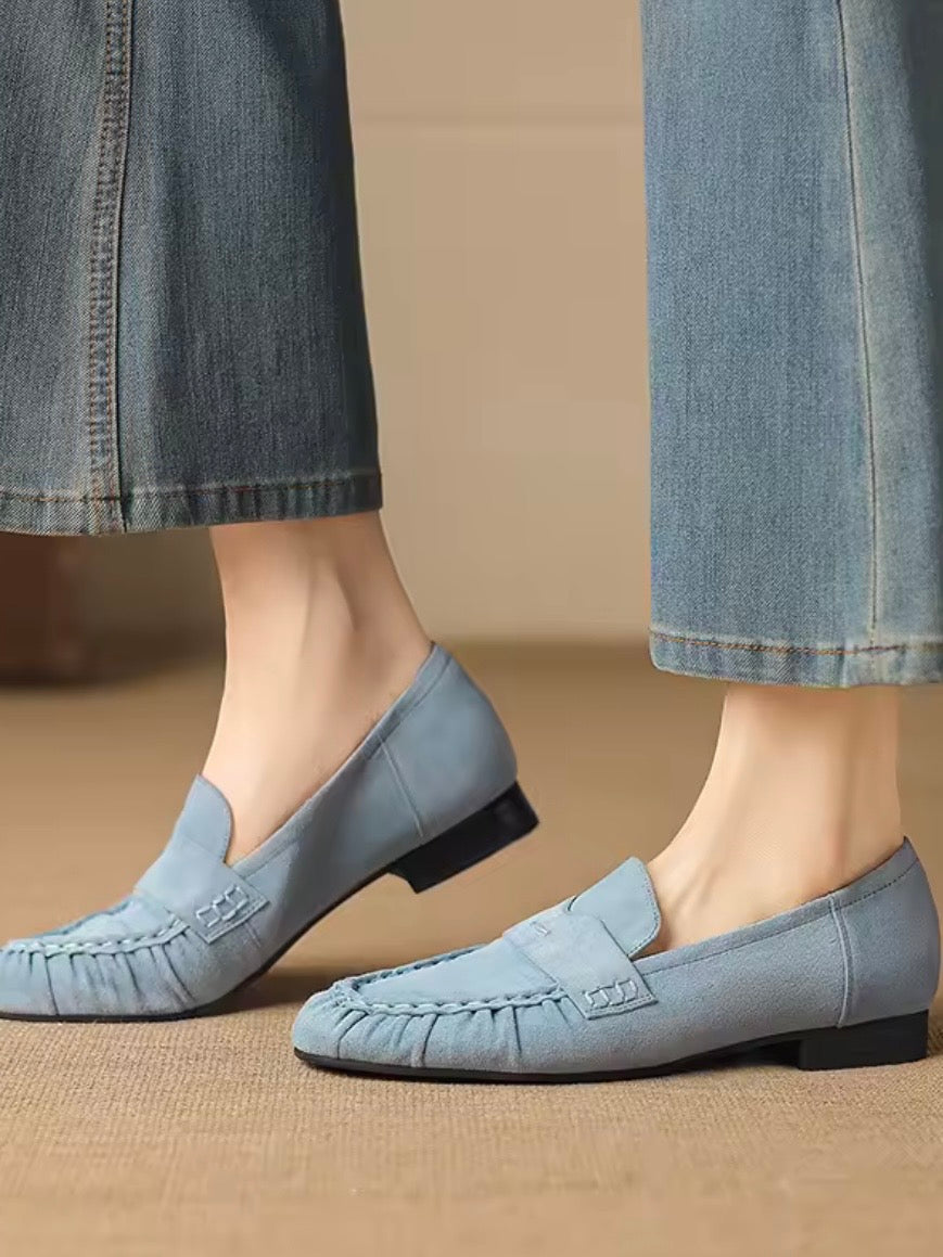 Suede slip on loafers moccasins shoes