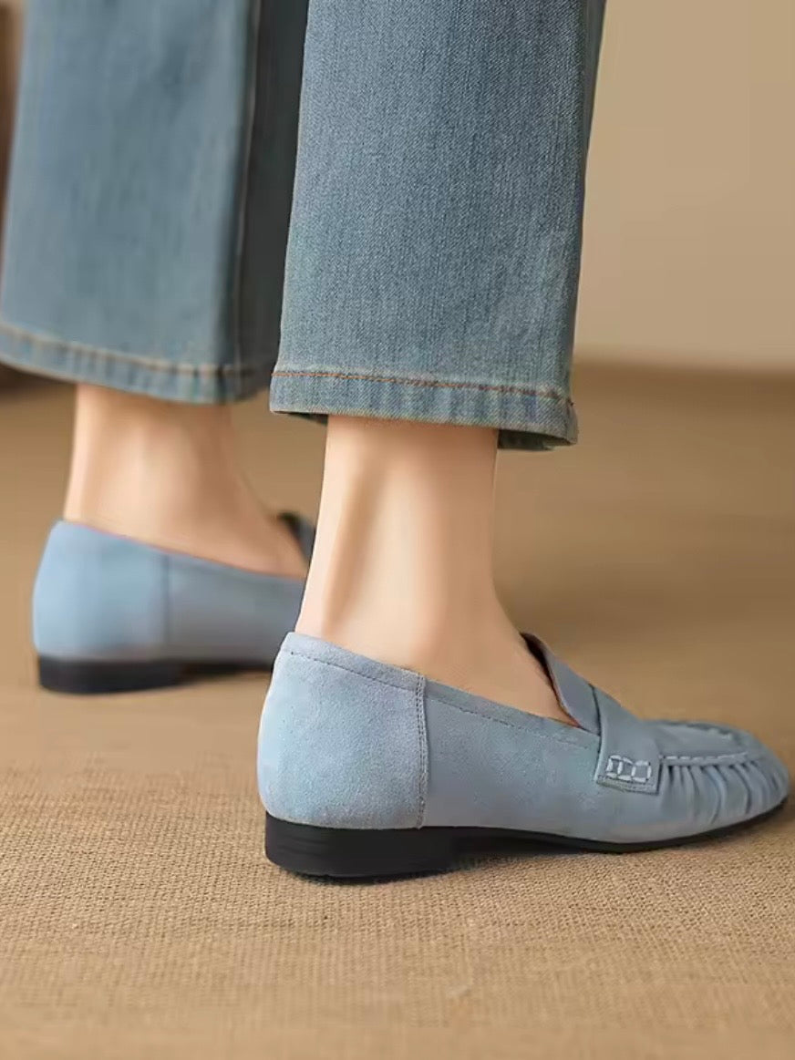 Suede slip on loafers moccasins shoes
