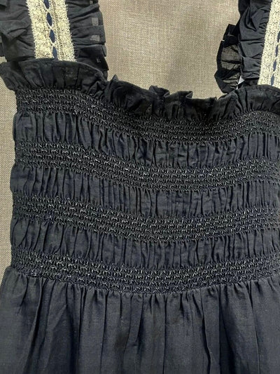 Black square neck maxi dress