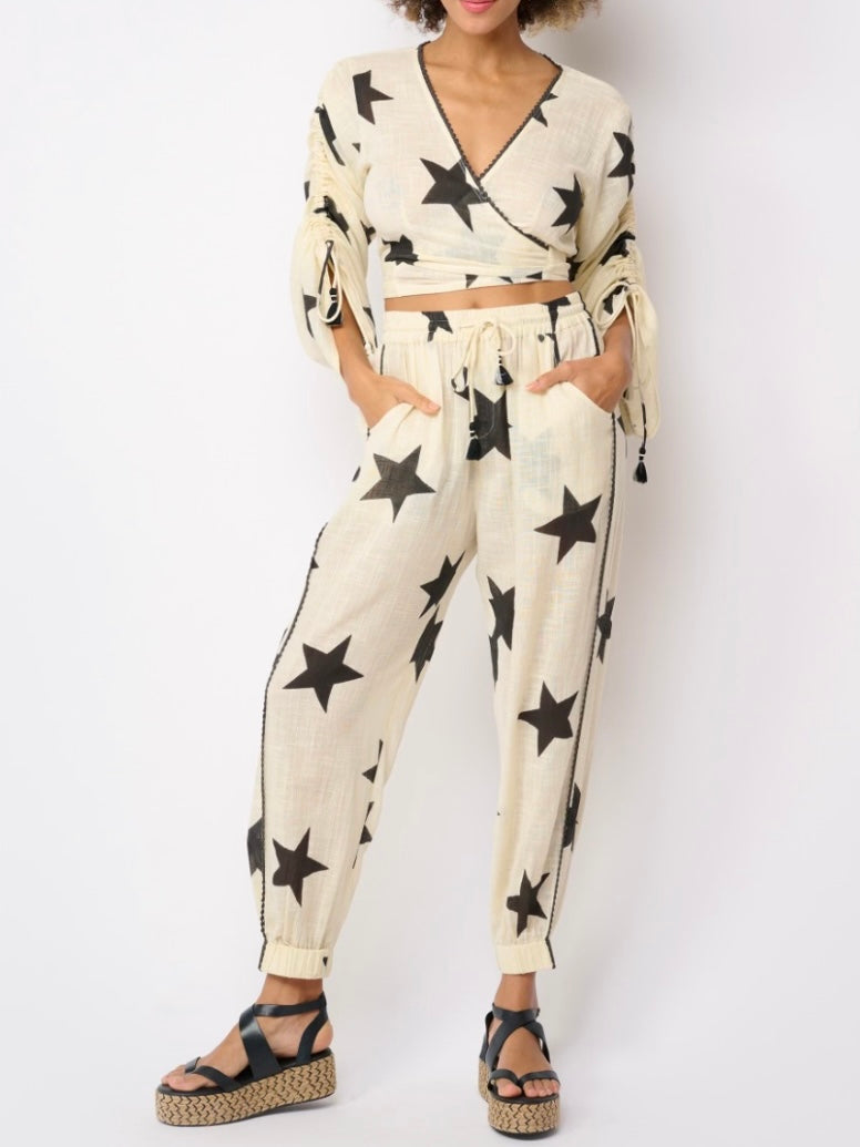 Off white and black stars pants