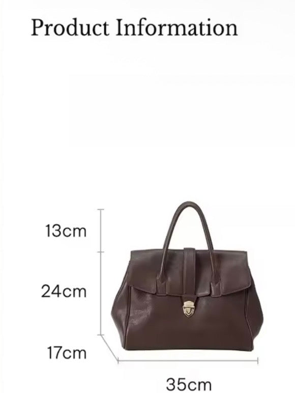 Big bag faux leather flap closure handbag