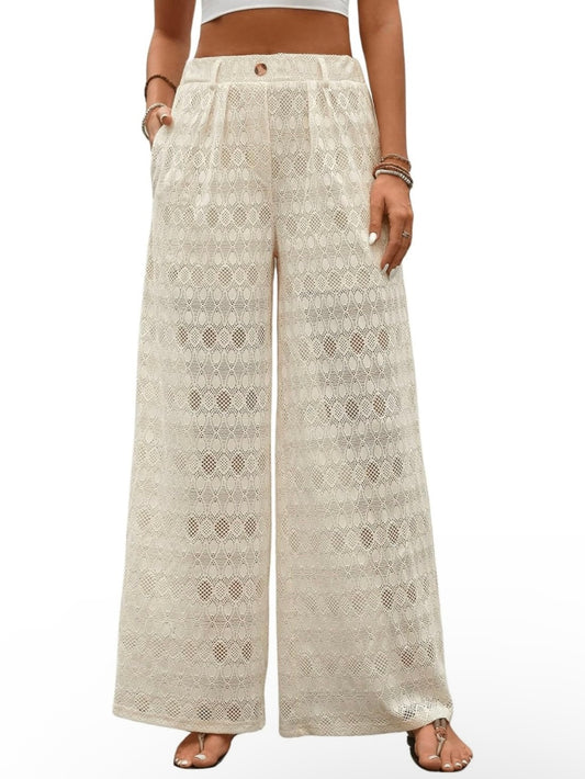 Off White lace wide pants