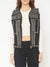 Black rocker biker spikes vest