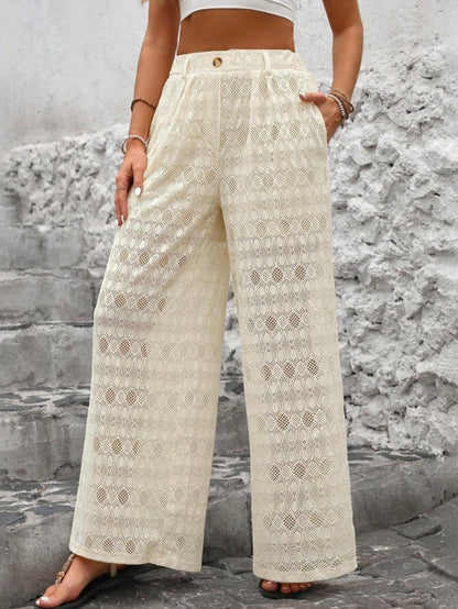 Off White lace wide pants