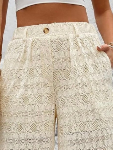 Off White lace wide pants