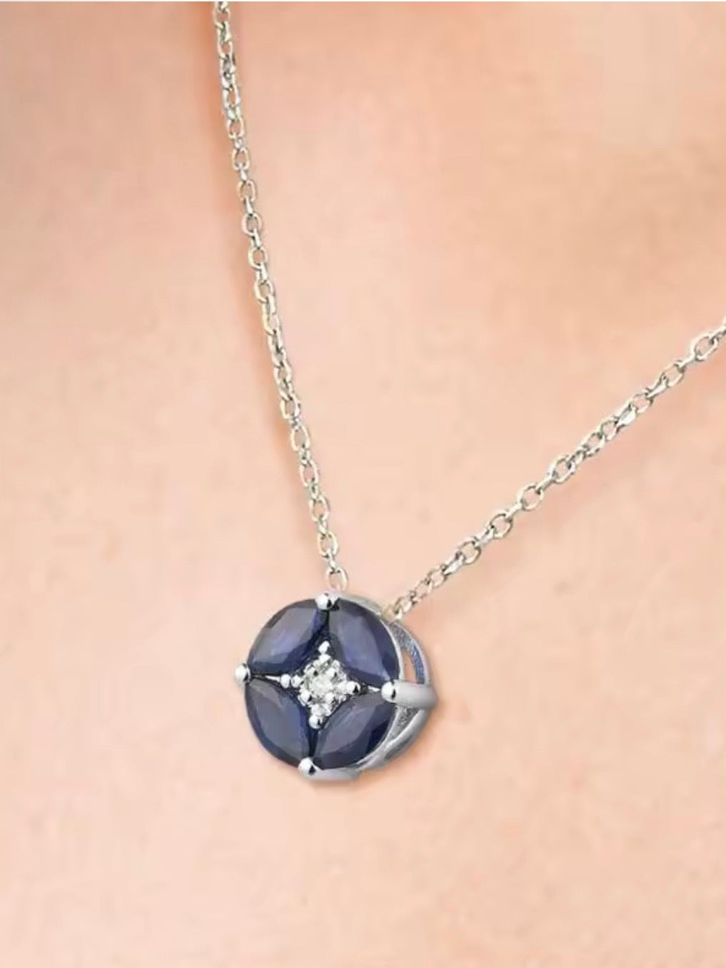 Blue / Green / Red 14k 585 gold pendant