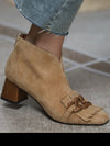 Light brown high heel ankle booting