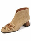 Light brown high heel ankle boots
