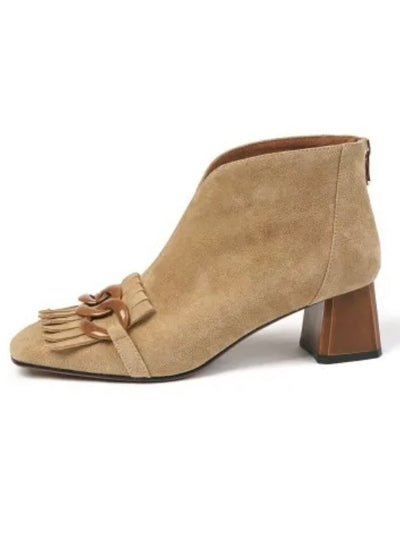 Light brown high heel ankle booting