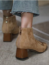 Light brown high heel ankle boots