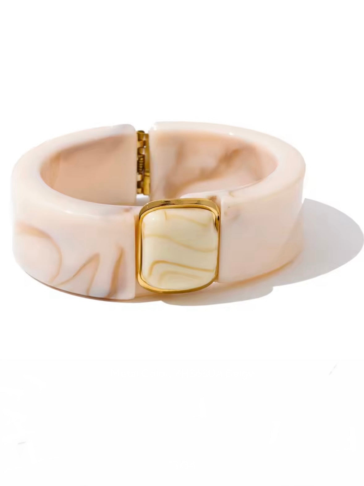 Solid colors resin acrylic metal wide bracelet