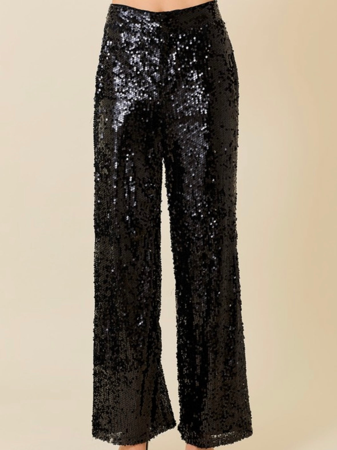 Black sequins set of 2 top and pants