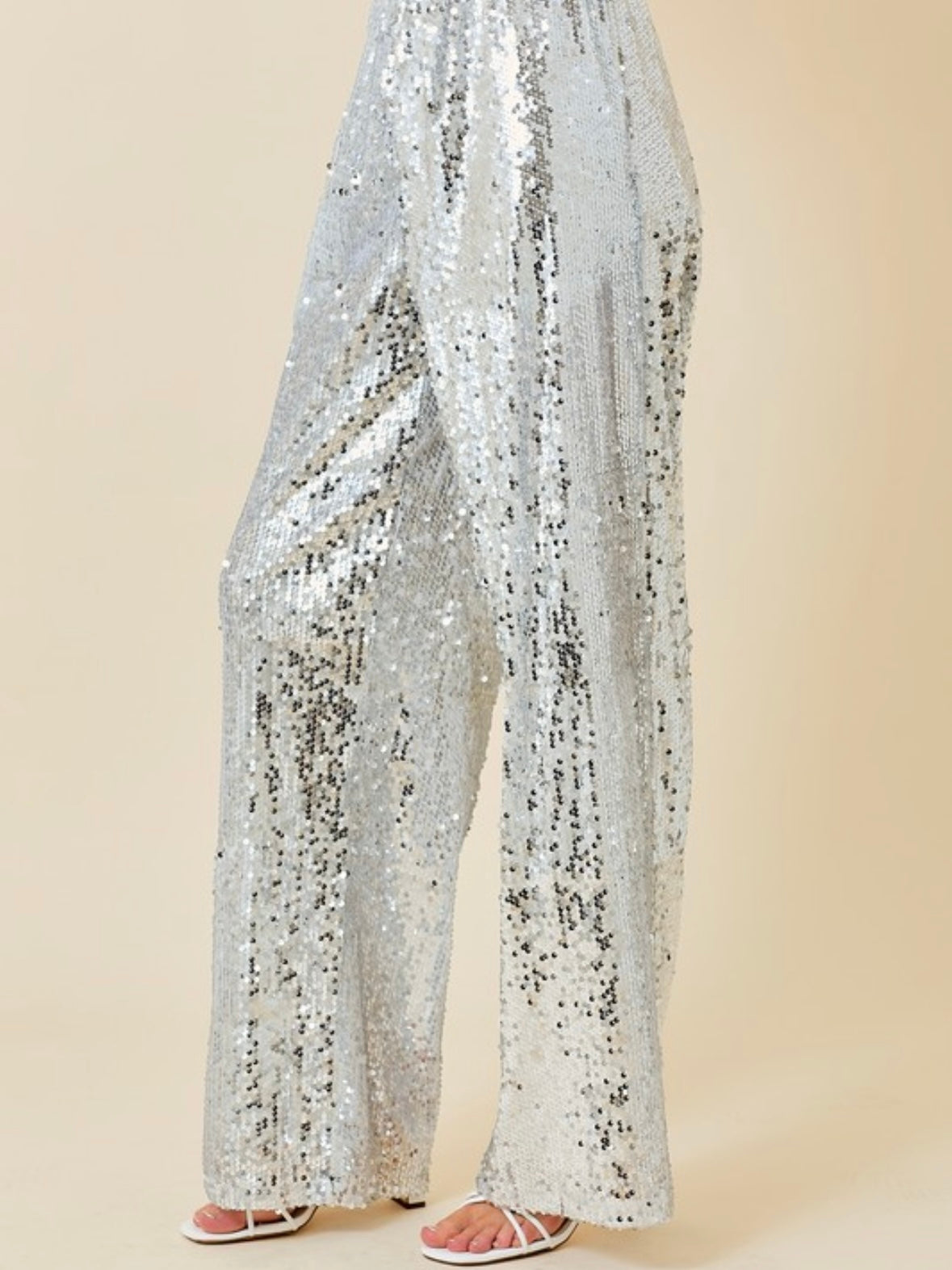 Light blue sequins set of 2 top and pants