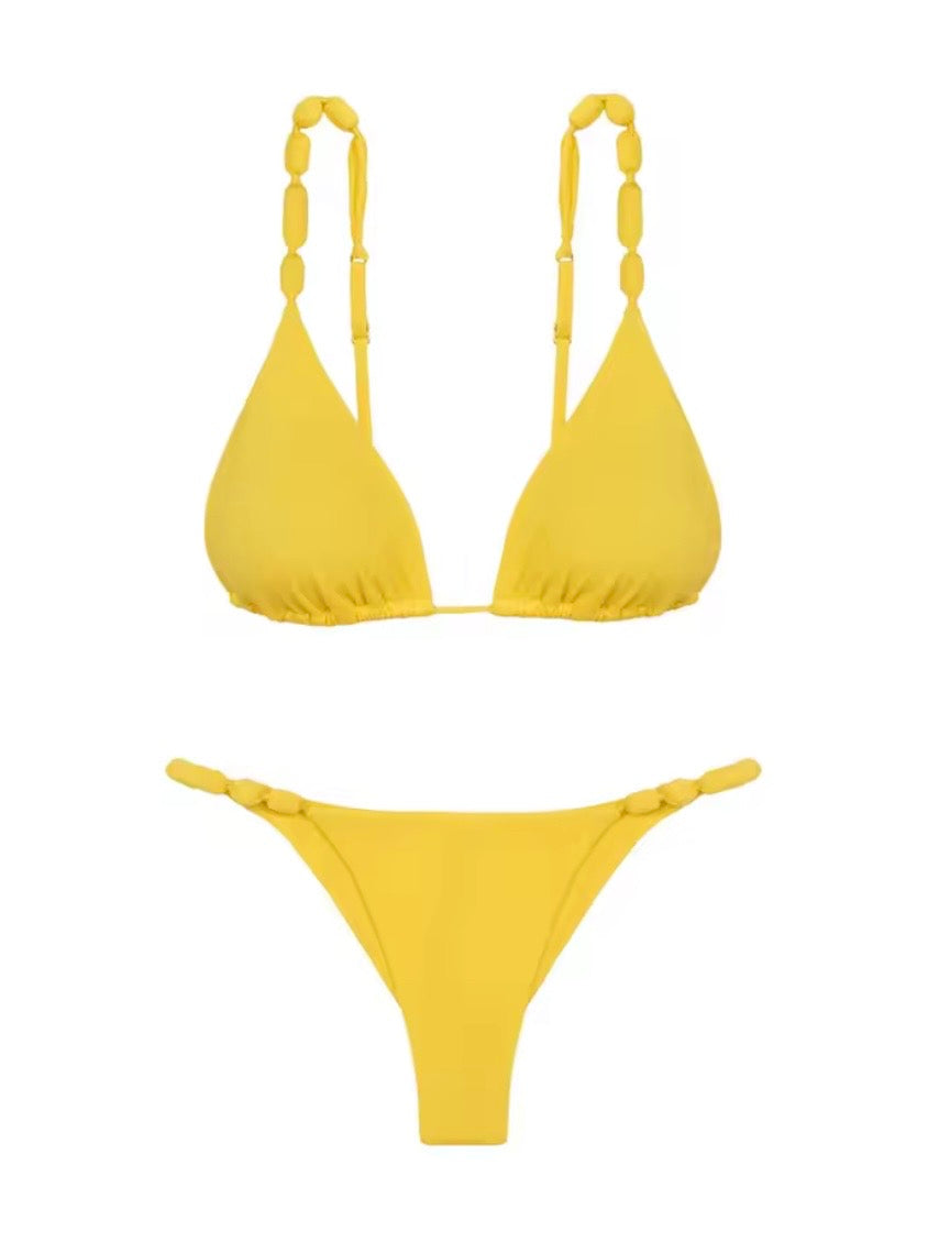 Solid colors bikini set swimsuit cover up swimwear