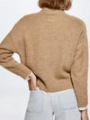 Light brown coffee embroidered texture sweater