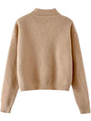 Light brown coffee embroidered texture sweater