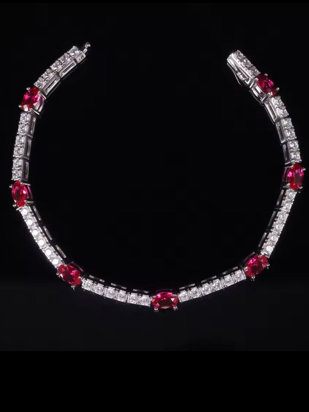 Ruby silver 925 zirconia bracelet