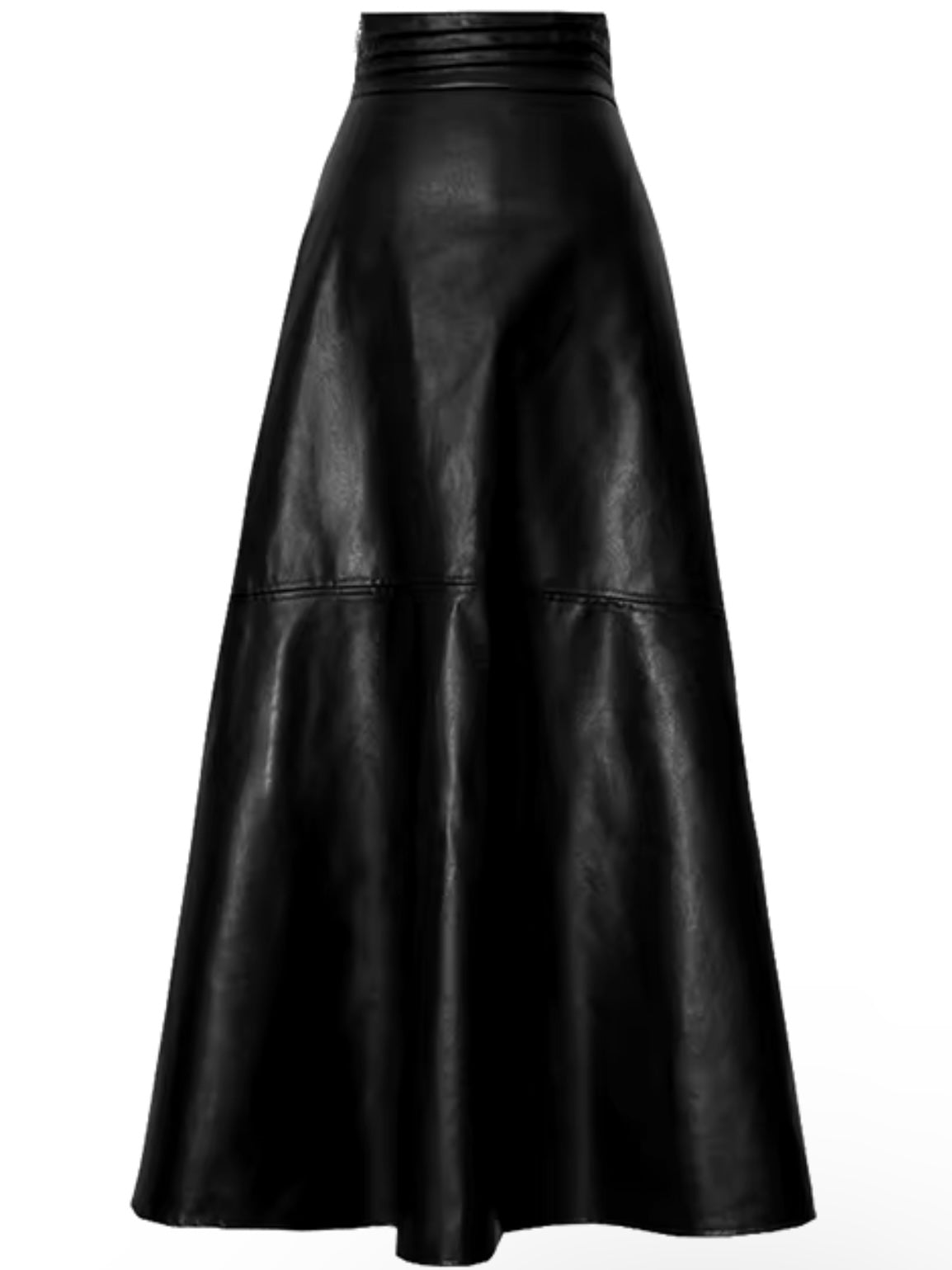 Solid colors faux leather maxi skirt