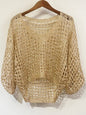 Shinny knitted big holes net top