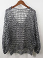 Shinny knitted big holes net top