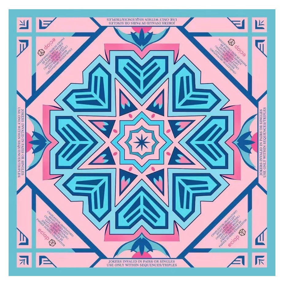Pink and turquoise Mahjong mat