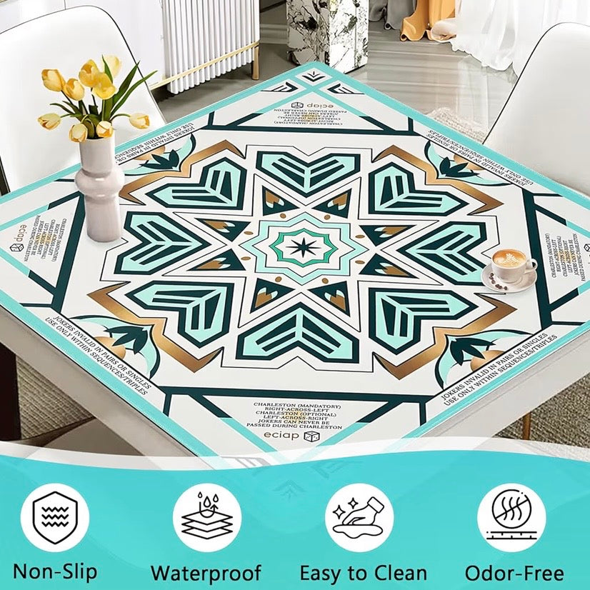 Light Green and natural Mahjong mat