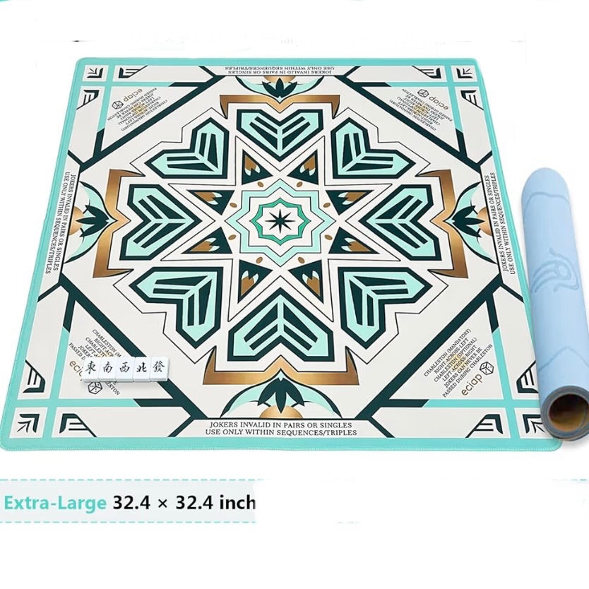 Light Green and natural Mahjong mat