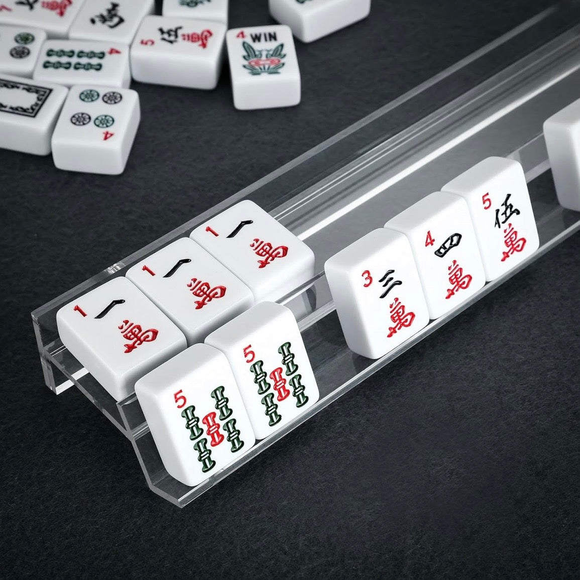 Mahjong clear tiles racks set of 4
