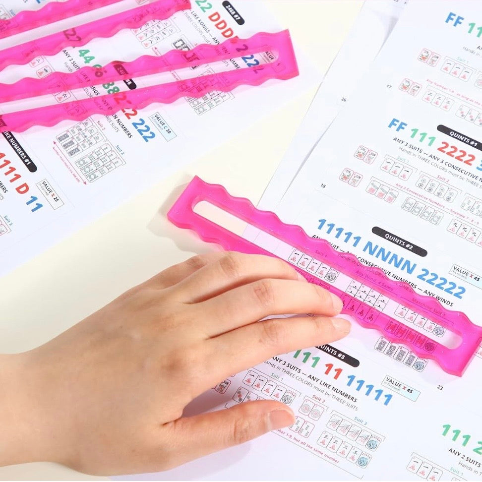 Mahjong clear fuchsia guide lines riders set of 4