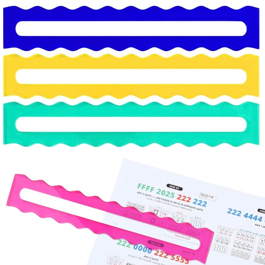 Mahjong clear colored guide lines riders set of 4
