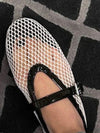White net flats shoes