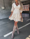 Off white boho lace mini dress