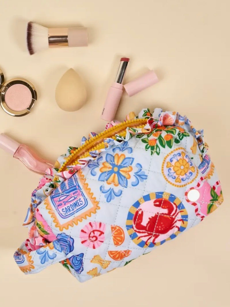 Lobster print cosmetics pouch bag