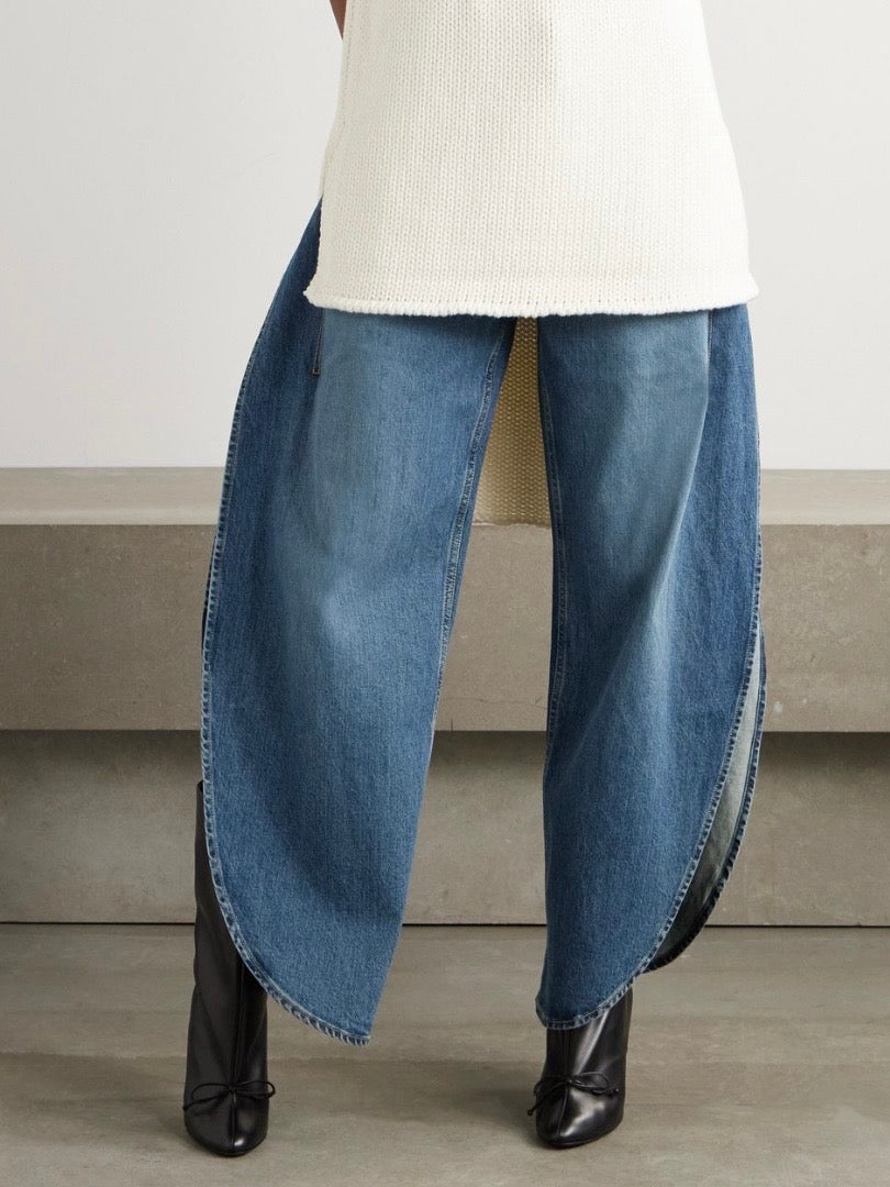 Blue open sides legs Barrel Pants