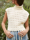 Off white knitted turtleneck top sweater