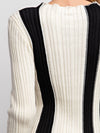 Off white and black knitted tube midi dress