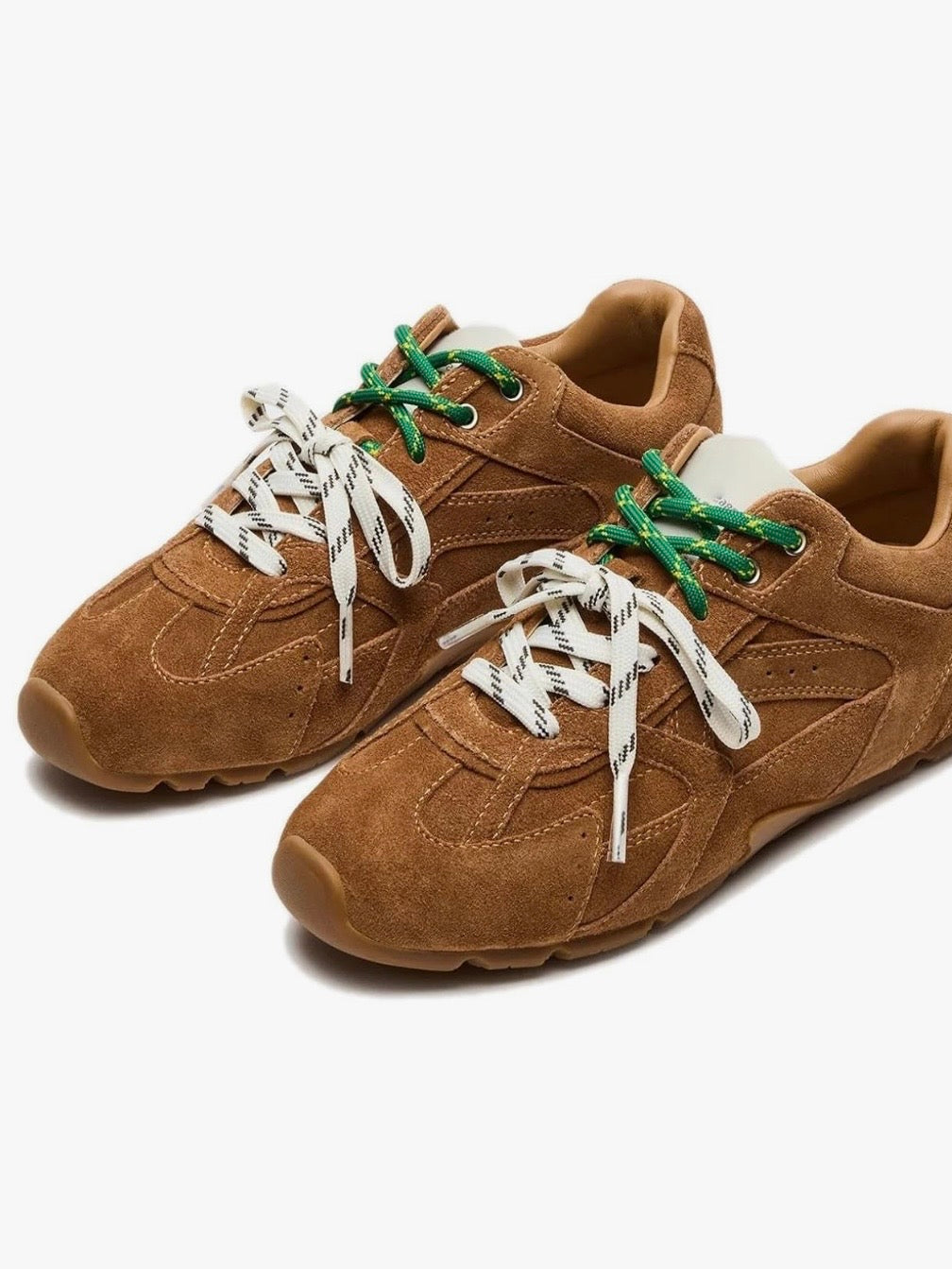 Brown Front tied flats shoes adjustable