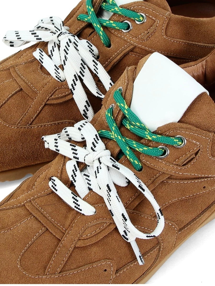 Brown Front tied flats shoes adjustable