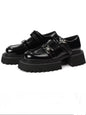 Black patent loafers platform