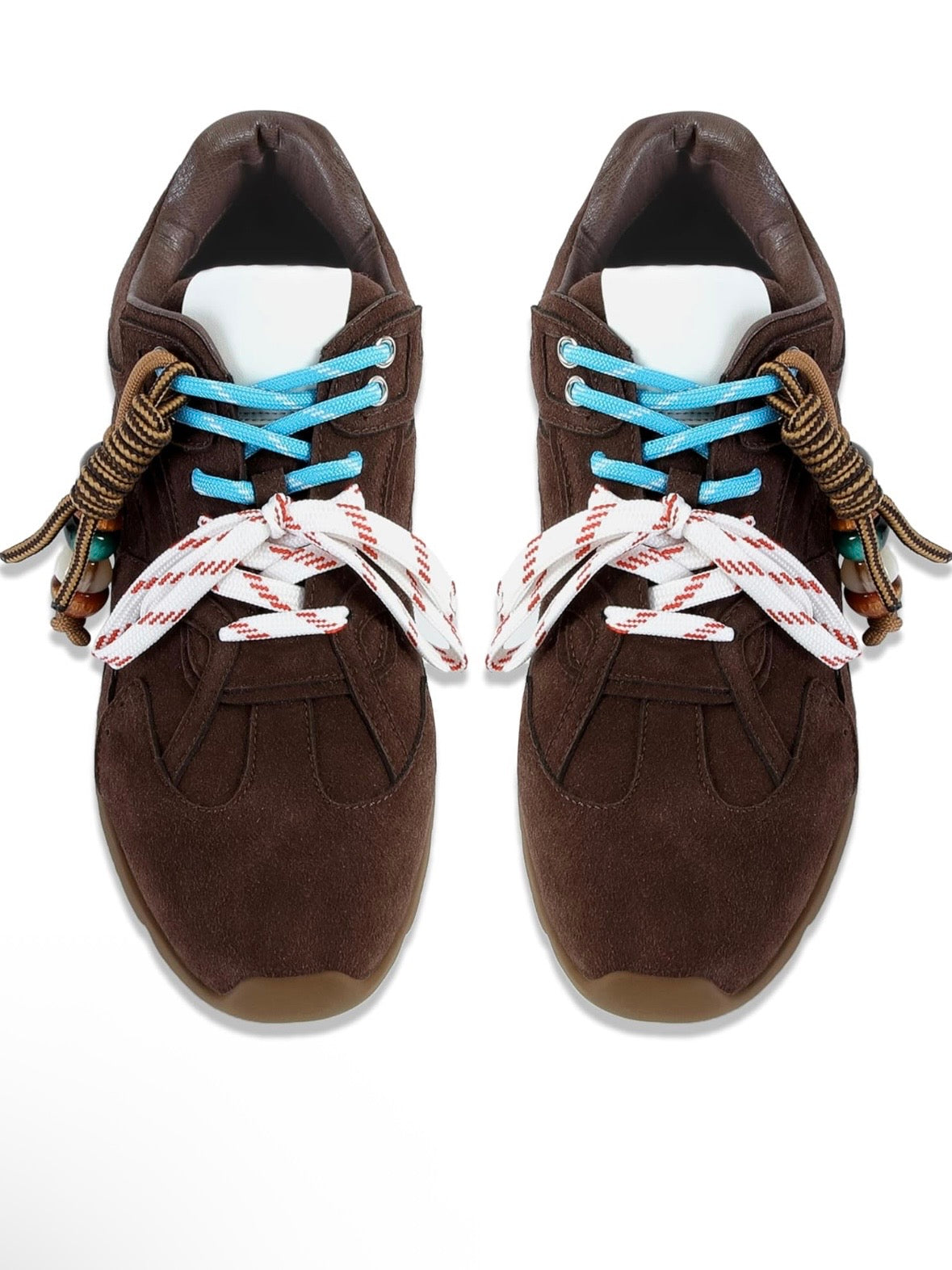 Brown Front tied flats shoes adjustable