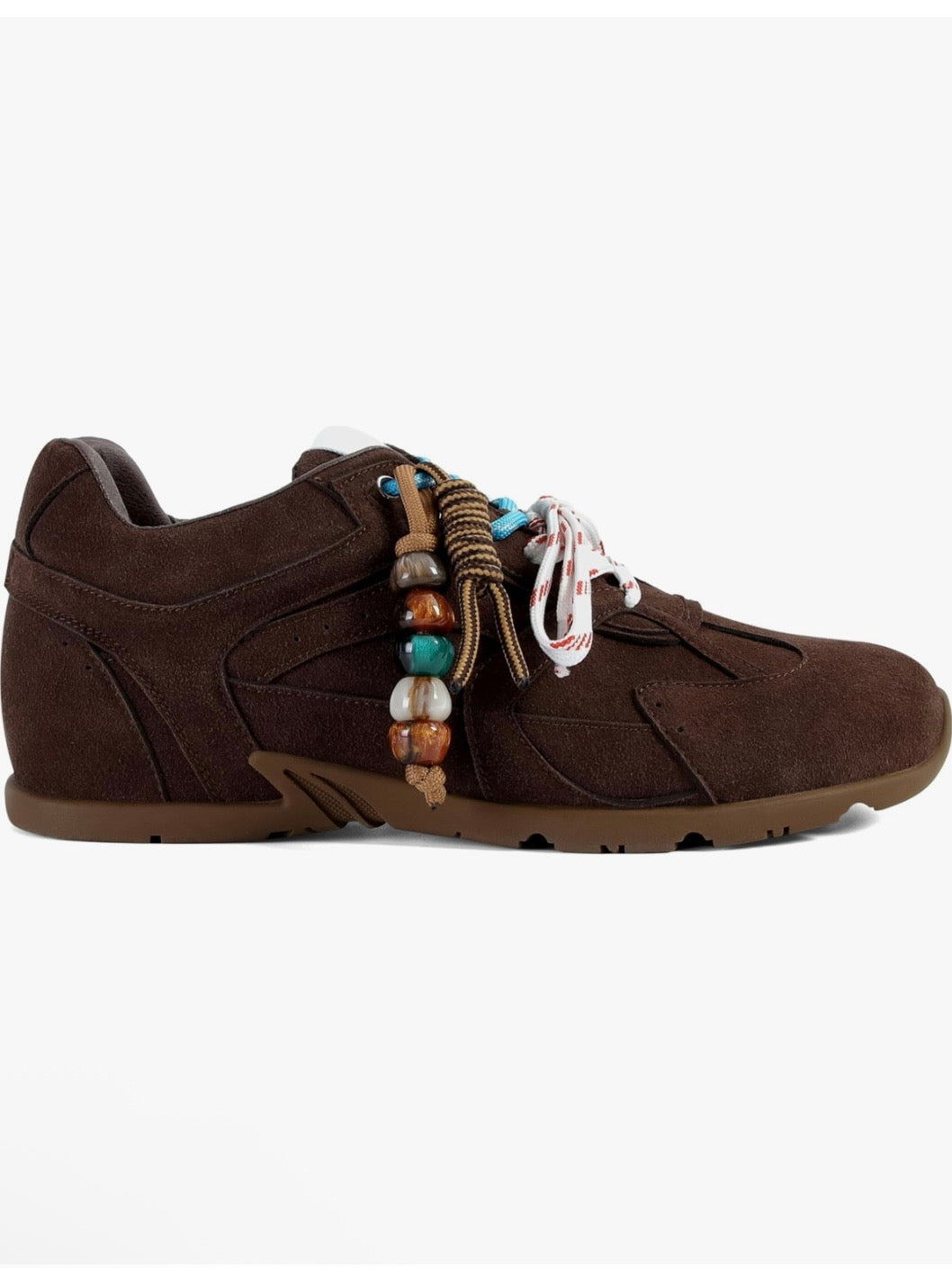 Brown Front tied flats shoes adjustable
