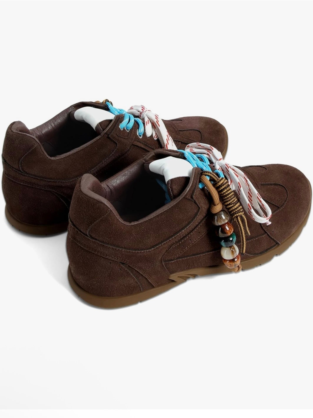 Brown Front tied flats shoes adjustable